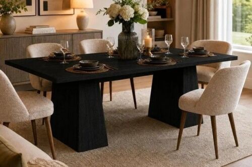 Garvee Modern Farmhouse 71" Rectangular Dining Table for 6-8 &ndash; Heavy-Duty Wooden Table &ndash; Sturdy Legs New Shelf Pull $499