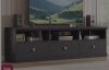 Winston Porter TV Stand for 65/70/75 Inch TV, Entertainment Center with Storage Drawer, Mid-Century Modern TV Console with Open Shelves, 70in Media TV Cabinet in Black in Box $499