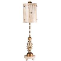 Lucas & McKearn Pome 1-Light Table Lamp in Cream, Putty Striped w/Gold .New in Box $399