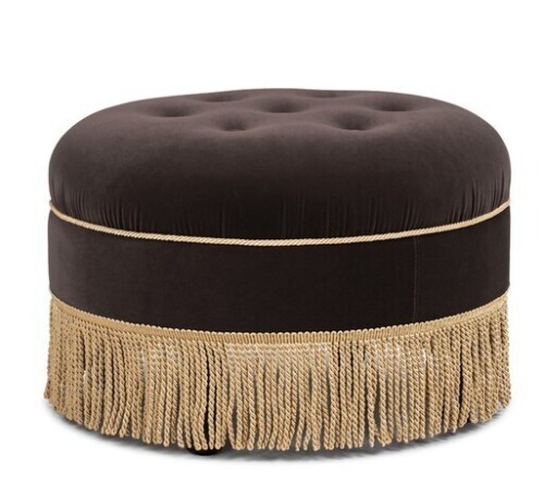 Jennifer Taylor Yolanda 24" Round Upholstered Accent Ottoman, Deep Brown New in Box $499