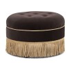 Jennifer Taylor Yolanda 24" Round Upholstered Accent Ottoman, Deep Brown New in Box $499