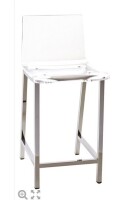 Fox Hill Trading Pure Decor 24" Acrylic Metal Counter Stools in Clear New in Box $799