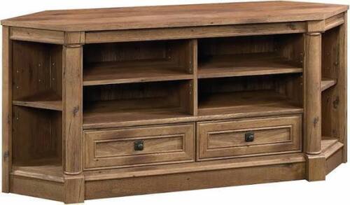 Sauder Palladia Corner TV Stand Console. Dimensions 18.47"D x 61.1"W x 27.4"H New in Box $699