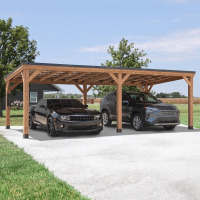 Backyard Discovery Arcadia 24' x 12' Cedar Wood Outdoor Gazebo Pavilion (5 Boxes) Incomplete $4999