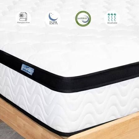 Molbius 10" Queen Size Hybrid Medium Firm Memory Foam Mattress with Individual Pocket Springs, Fiberglass Free Bed, Breathable, CertiPUR-US, New in Box $799