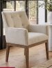 Gracie Oaks Upholstered Tweed Solid Wood Leg Accent Armchair, Beige, New in Box $599