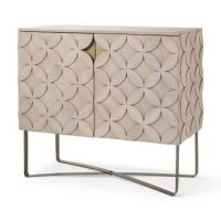 Mercana Excelsior 36.0L x 18.0W x 32.5H Light Brown Wood Gold Iron Base Accent Cabinet New in Box $2999