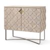Mercana Excelsior 36.0L x 18.0W x 32.5H Light Brown Wood Gold Iron Base Accent Cabinet New in Box $2999