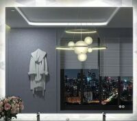 Apmir 48 in. W x 40 in. H Rectangular Frameless UL Certified LED Backlited Anti-Fog Tempered Glass Wall Bathroom Vanity Mirror New in Box $599