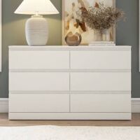 Hillsdale Brindle 6 Drawer Dresser, Matte White, by Hillsdale Living Essentials New in Box $699
