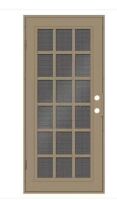 Unique Home Designs Classic French 36 in. x 80 in. Right Hand/Outswing Beige Aluminum Security Door with Black Perforated Metal Screen New in Box $2199
