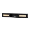 Walker Edison Modern Rattan-Door TV Stand for TVs up to 65&rdquo;, Black New In Box $299