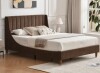 Ebern Designs Linvel King Upholstered Wingback Platform Bed in Brown New in Box $799