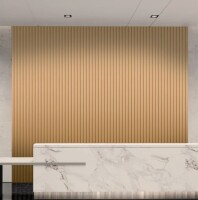 Art3d 8 Pcs 96" x 6.26" WPC Waterproof Slat Wall Panels, 3D Wood Look Acoustic Diffuser Wall Paneling for Modern Decor,33.38 sq.ft. in Oak New in Box $299