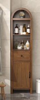 Lark Manor&trade; Freestanding Bathroom Cabinet, Narrow Tall Bathroom Storage Cabinet With Fluted Doors And Drawers $299
