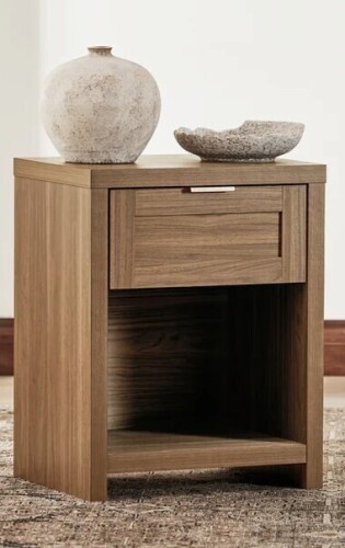 ARKANTOS Farmhouse Night Stand Bedside Table with Drawer and Storage Shelf, Wood Side End Table for Bedroom, Living Room, Classic Walnut $299