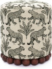TOV Furniture Dex Taupe Leopard Jacquard Ottoman New In Box $299