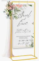 Wokaiduo Wedding Sign Holder, Adjustable Welcome To Our Wedding Sign Stand With 2 Leather Sign Hanging Straps, Wedding Seating Chart Stand For Party, Baby Shower, Graduation Ceremony (Posters Excluded) New In Box $79