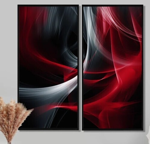 Wade Logan&reg; Clemetine - Red Wall Art, 2-Piece Set, 32"H x 32"W New Floor Model $299