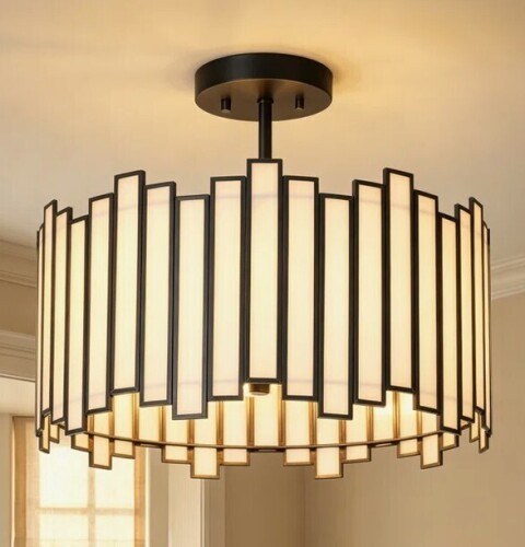 Willa Arlo&trade; Interiors Atchison 12.5" W 3-Light Dimmable Drum Semi Flush Mount $399
