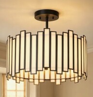 Willa Arlo&trade; Interiors Atchison 12.5" W 3-Light Dimmable Drum Semi Flush Mount $399