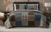 Eddie Bauer 3-Piece King Size Classic Patchwork Cotton Reversible Green Quilt Set $299