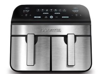 Gourmia 10-Qt. Dual Basket Digital Air Fryer with Smart Finish & Match Cook Black Stainless Steel, Dishwasher-Safe Parts On Working $199