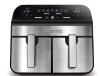 Gourmia 10-Qt. Dual Basket Digital Air Fryer with Smart Finish & Match Cook Black Stainless Steel, Dishwasher-Safe Parts On Working $199