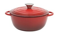 Gibson Home Addlestone 2.65 Quart Enameled Cast Iron Dutch Oven with Lid in Red New $199