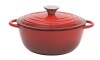 Gibson Home Addlestone 2.65 Quart Enameled Cast Iron Dutch Oven with Lid in Red New $199