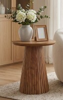 Ophelia & Co. Small Round Solid Wood End Table, Farmhouse Side Table for Living Room, Bedroom New In Box $299