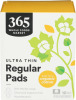 365 by Whole Foods Market, Ultra Thin Pads with Wings, Regular Absorbency, Made with Organic Cotton, 10 Count New In Box