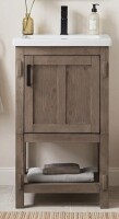 The Twillery Company Alvah 20" Freestanding Single Bathroom Vanity with Ceramic Top In Brown Spruce New in Box $999