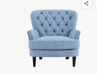 Mirod Vintage-Inspired Upholstered Lounge Chair with Nailhead Trim, Solid Wood Legs for Stability and Elegant Curved Backrest for Comfort 32.5" W x 32.5" D x 33" H with a 220 lb weight capacity, New in Box $499