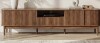 Ebern Designs 86.6" W Media Console Table with Sliding Door?Large TV Stand For Tvs Up To 85" For Living Room And Bedroom,Brown New Open Box $599