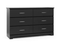 Storkcraft Brookside 6-Drawer Black Dresser 33.43 in. H x 53.35 in. W x 16.73 in. D New in Box $599