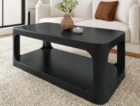 Wrought Studio Jasmarie 4 Legs Coffee Table with Storage in black New In Box $599