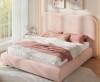 Ivy Bronx Modern Queen Upholstered Platform Bed with Curved Headboard and Rounded Footboard New in Box $699