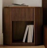 Latitude Run Ellison Fluted Solid Wood Nightstand, Fully Assembled New in Box $1199