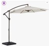Arlmont & Co Beeram 120'' Round Cantilever Umbrella with Weighted Base in White New In Box $299
