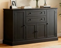 Ophelia & Co 47" Buffet Cabinet With Storage,Large Sideboard Buffet With Drawers And Adjustable Shelves, Rustic Coffee Bar Cabinet For Kitchen, Black New in Box $499