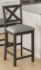 Gracie Oaks Upholstered 26" Counter Bar Stool Solid Wood Counter Stool in Dark Gray New in Box $499