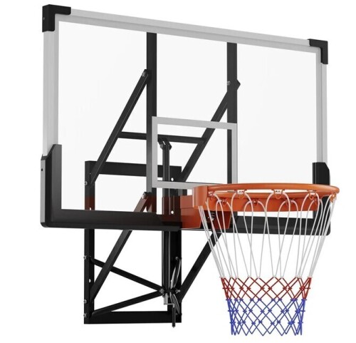 Garvee 54-Inch Wall-Mounted Basketball Backboard System &ndash; Hand-Crank Height Adjustable 2mm Shatterproof Polycarbonate Panel with Heavy-Duty Breakaway Rim for Driveway Garage (Clear/Black) New Open Box $599