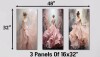 Mercer41 Pink And White Woman Ballet Solitude I - Ballet Canvas Art Print 3-Piece New In Box $299