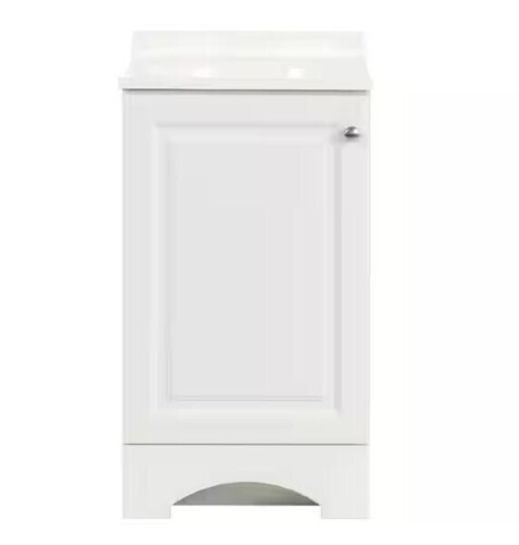 Glacier Bay 19 in. Single Sink White Freestanding Bath Vanity with White Cultured Marble Top (Assembled) New In Box $499