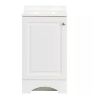 Glacier Bay 19 in. Single Sink White Freestanding Bath Vanity with White Cultured Marble Top (Assembled) New In Box $499
