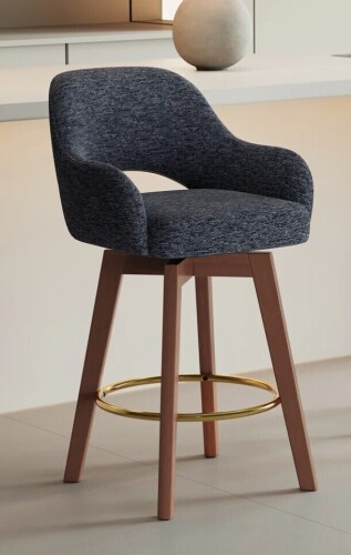 George Oliver Modern Swivel Bar Stool with Arms and Upholstered Fabric Seat New In Box $299