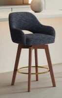 George Oliver Modern Swivel Bar Stool with Arms and Upholstered Fabric Seat New In Box $299