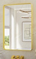 Ebern Designs Leaderville Aluminum Framed Shatterproof Rust-Resistant Bathroom Mirror, 24" x 36" New In Box $199