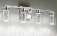Mercer41 4-Light Brushed Nickel Vanity Light with 3 Color Modes with Clear Glass Shade New In Box $299